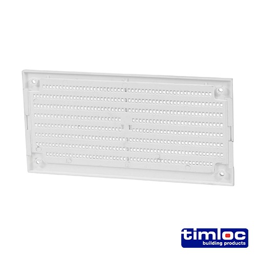 TIMCO Timloc Internal Plastic Louvre Mini Grille Vent with Flyscreen - White - 1218WF 166 x 85mm