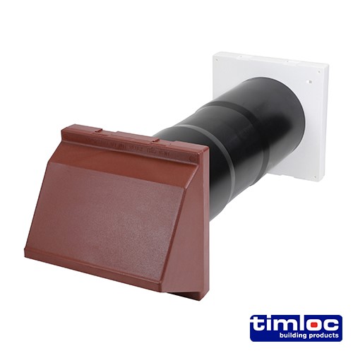 TIMCO Timloc Aero Core Through-Wall Ventilation Set Cowl and Baffle - Brown - ACV7CBR 127 x 350mm