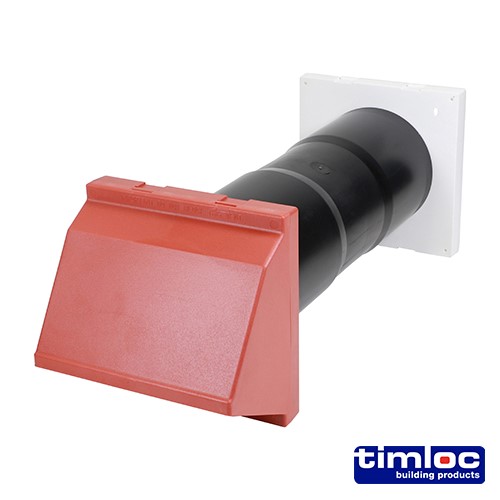 TIMCO Timloc Aero Core Through-Wall Ventilation Set with Cowl and Baffle - Terracotta - ACV7CTE 127 x 350mm