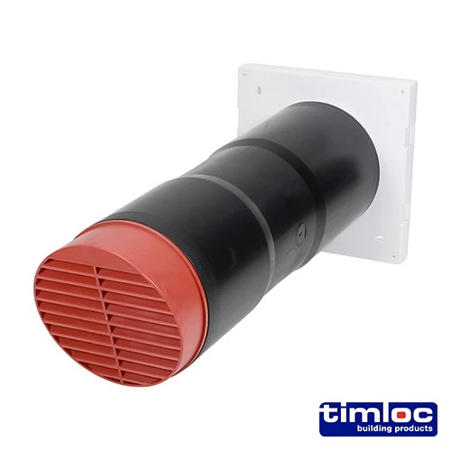 TIMCO Timloc Aero Core Through-Wall Vent High Rise and Baffle - Terracotta - ACV7HRTE 127 x 350mm