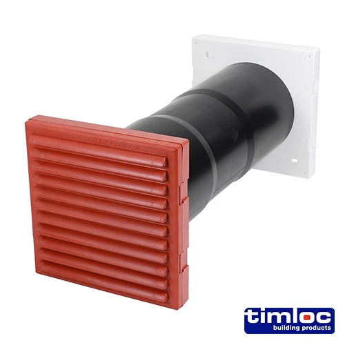TIMCO Timloc Aero Core Through-Wall Vent Set with Baffle - Terracotta - ACV7TE 127 x 350mm