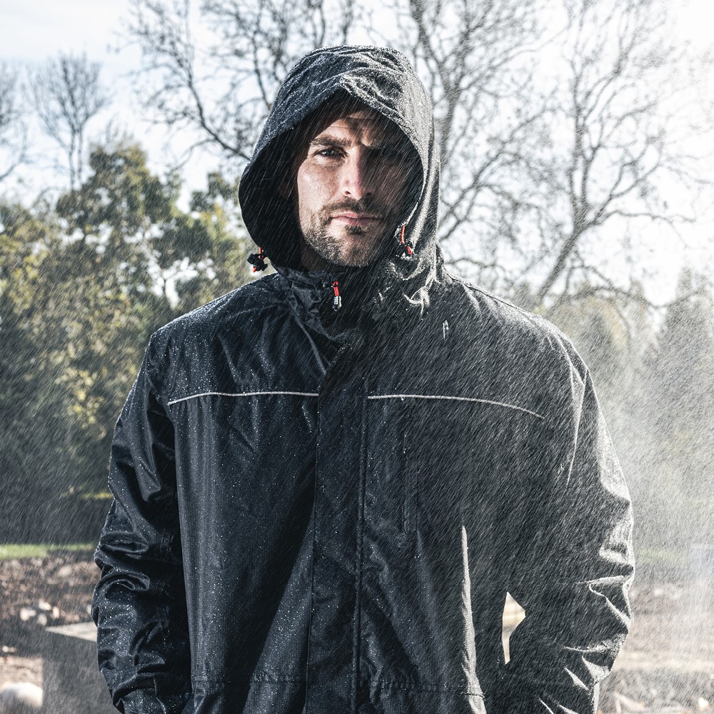 TIMCO Waterproof Lined Rain Jacket - Black Medium