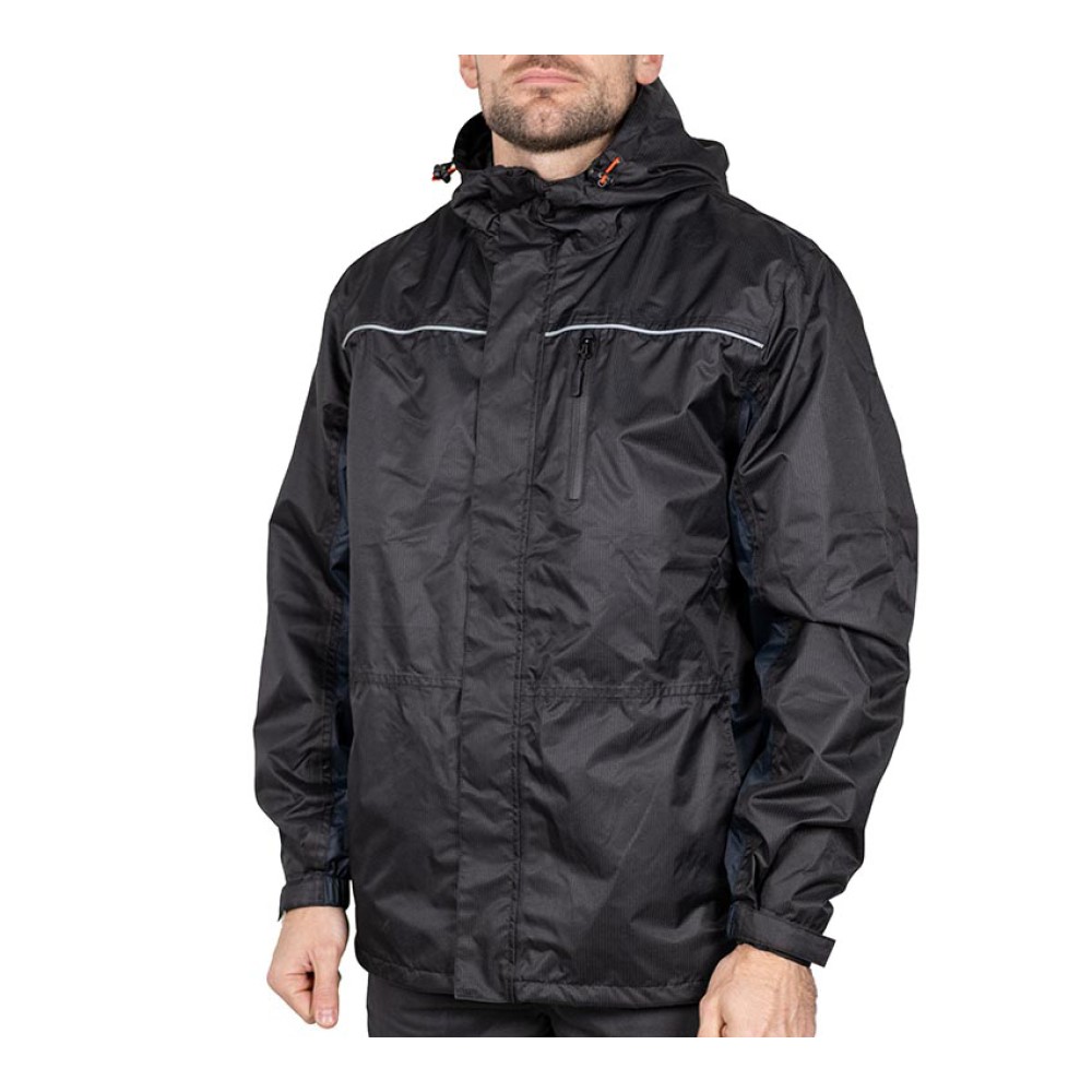 TIMCO Waterproof Lined Rain Jacket - Black X Large