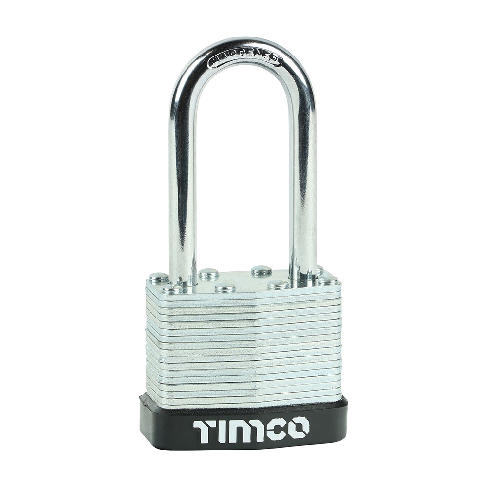 TIMCO Laminated Padlock Long Shackle 40mm