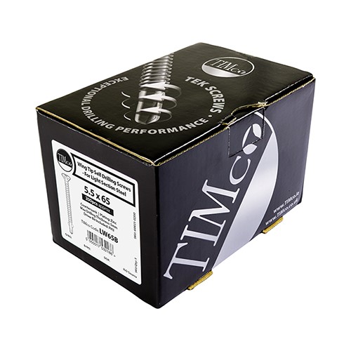 TIMCO Metal Construction Timber to Light Section Screws - Countersunk - Wing-Tip - Self-Drilling - Zinc 4.2 x 38mm (200 Pack)