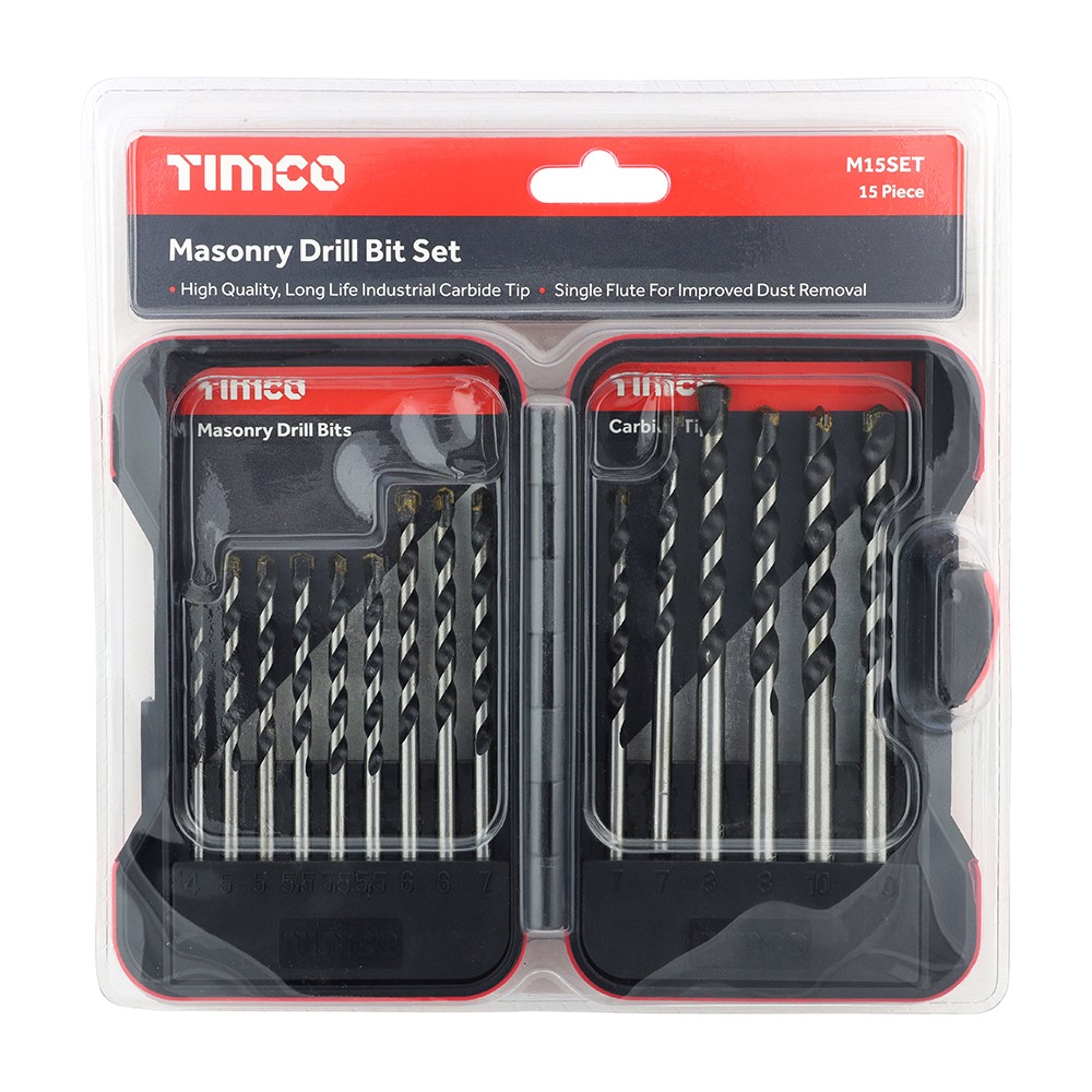 TIMCO Masonry Drill Bit Set 15 Pack (15 Case)