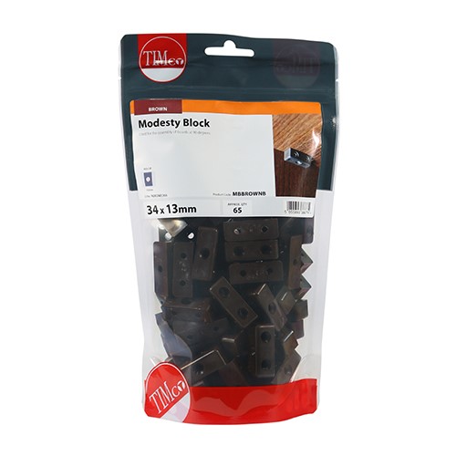 TIMCO Modesty Blocks - Brown 34 x 13 x 13mm (65)