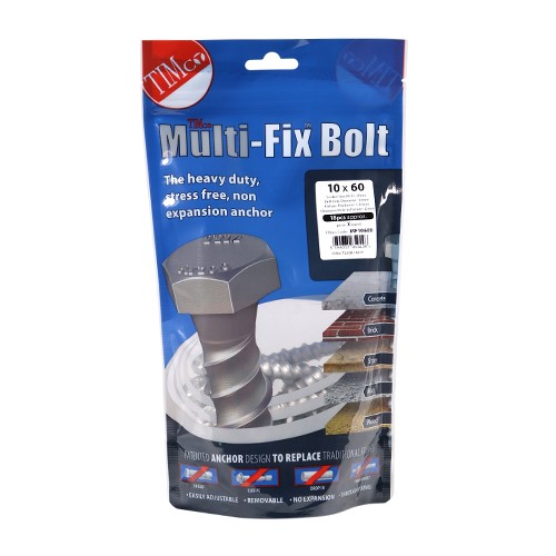 TIMCO Masonry Bolts - Hex - Exterior - Silver 10.0 x 60mm (18)