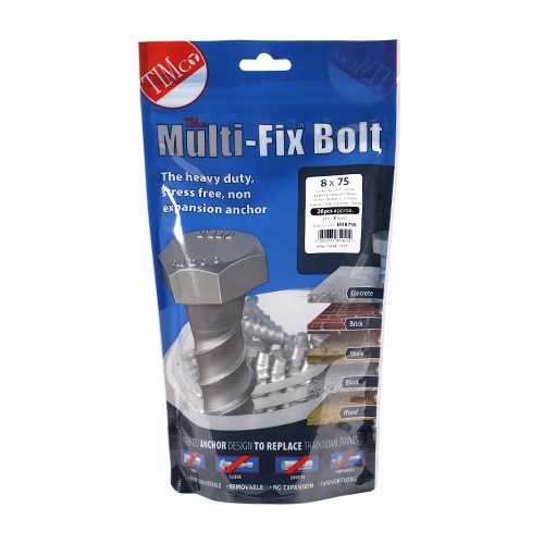 TIMCO Masonry Bolts - Hex - Exterior - Silver 8.0 x 75mm (26)