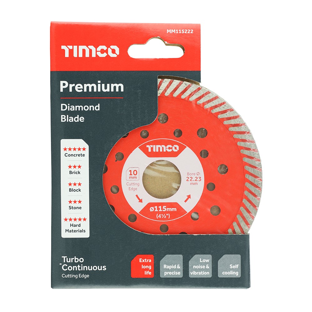 TIMCO Premium Diamond Blade - Turbo Continuous 115 x 22.2mm