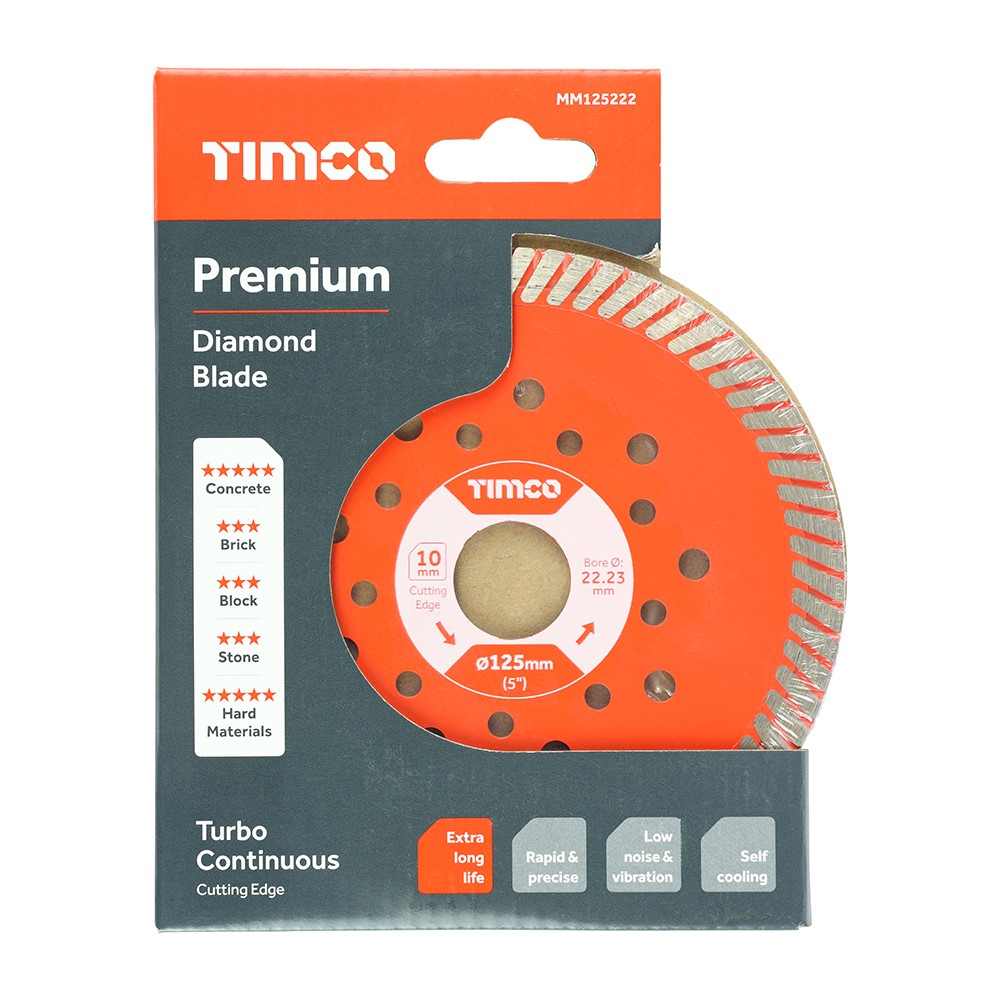 TIMCO Premium Diamond Blade - Turbo Continuous 125 x 22.2mm