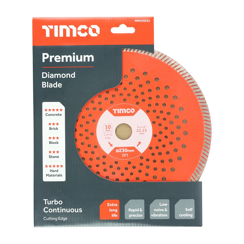 TIMCO Premium Diamond Blade - Turbo Continuous 230 x 22.2mm