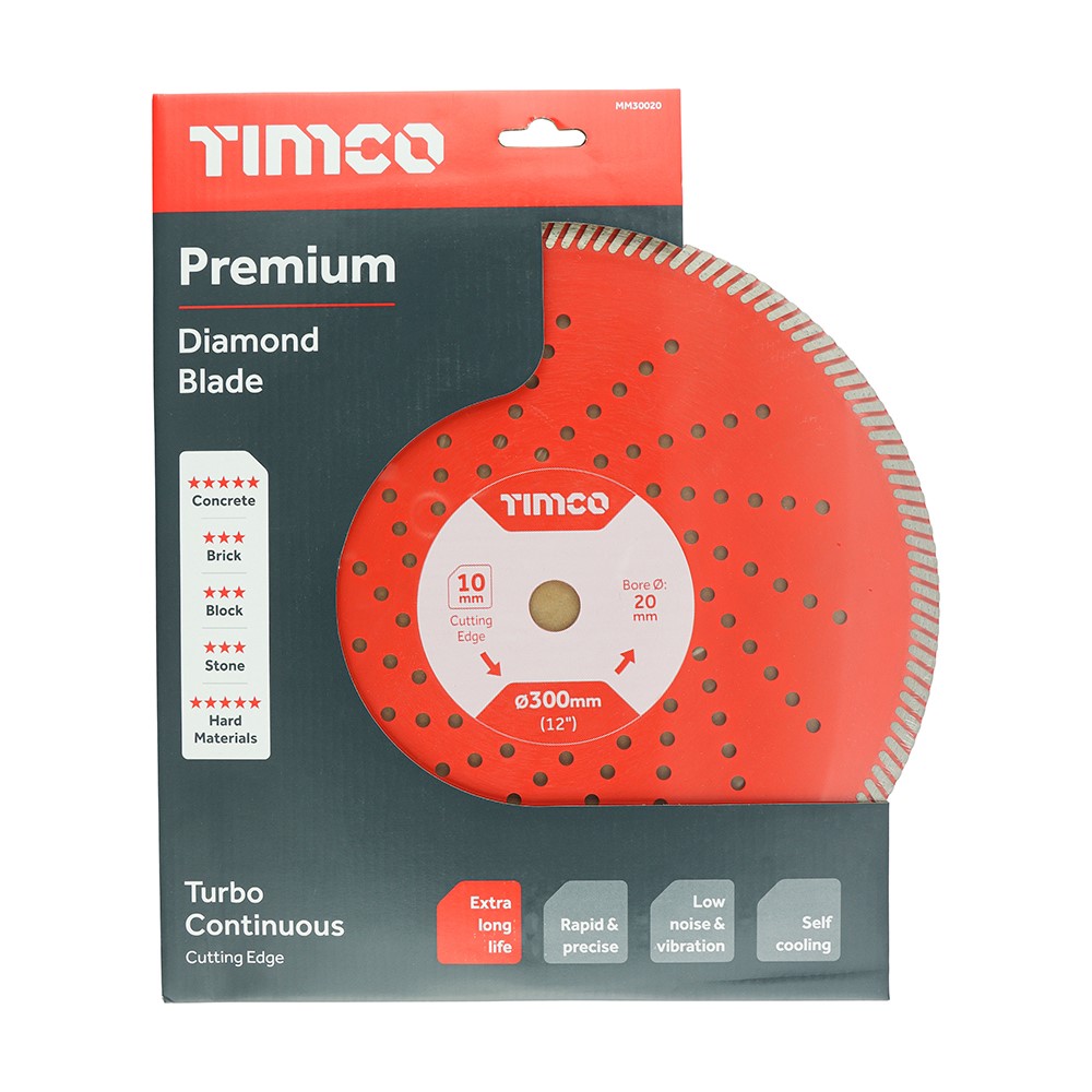 TIMCO Premium Diamond Blade - Turbo Continuous 300 x 20mm