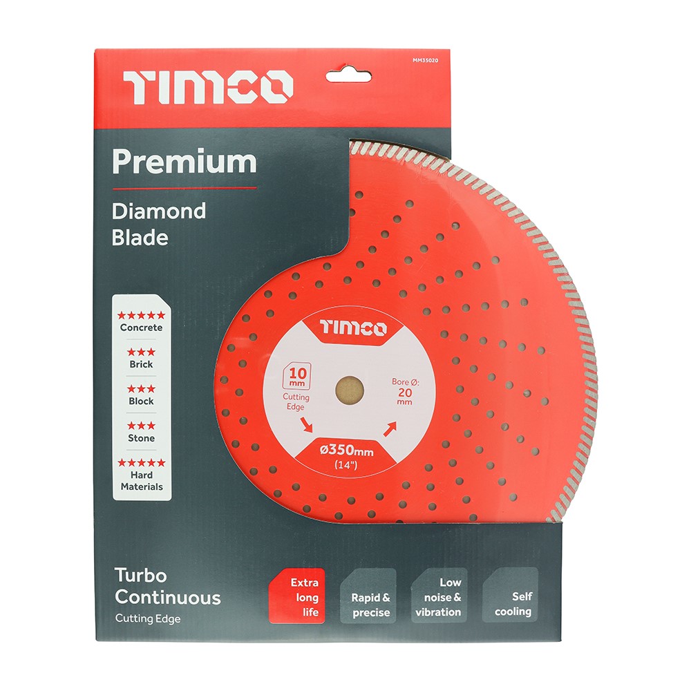 TIMCO Premium Diamond Blade - Turbo Continuous 350 x 20mm
