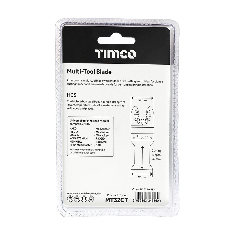 TIMCO Multi-Tool Blade - Straight Coarse - For Wood 32mm