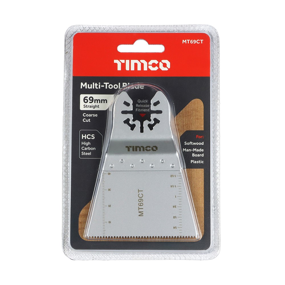 TIMCO Multi-Tool Blade - Straight Coarse - For Wood 69mm