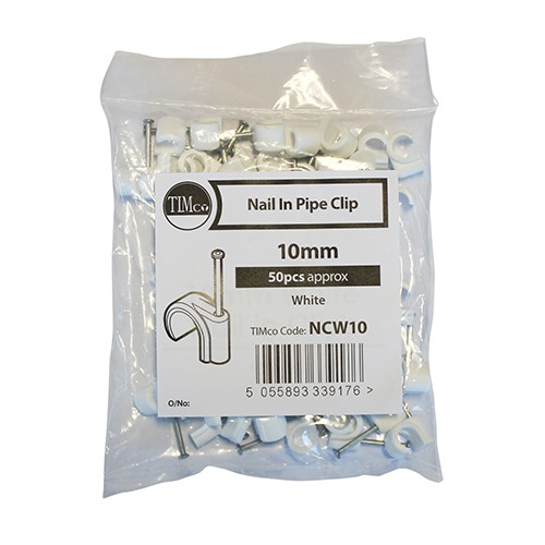 TIMCO Pipe Clips - Nail In 10mm (50 Bag)