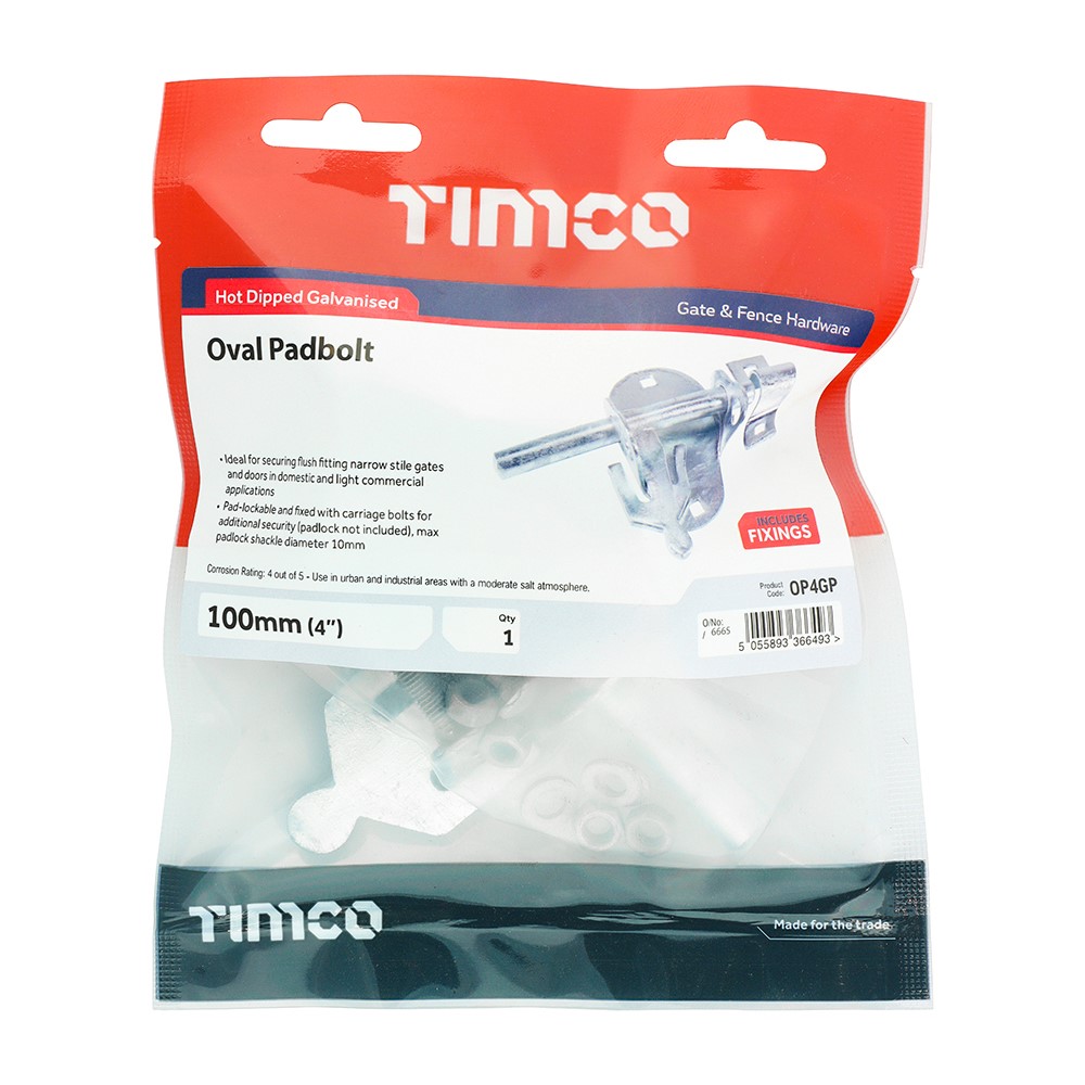 TIMCO Oval Padbolt - Hot Dipped Galvanised 4