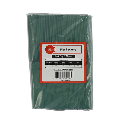 TIMCO Individual Packers - 28mm - 1.0mm - Green 100 x 28 x 1 (200 Bag)