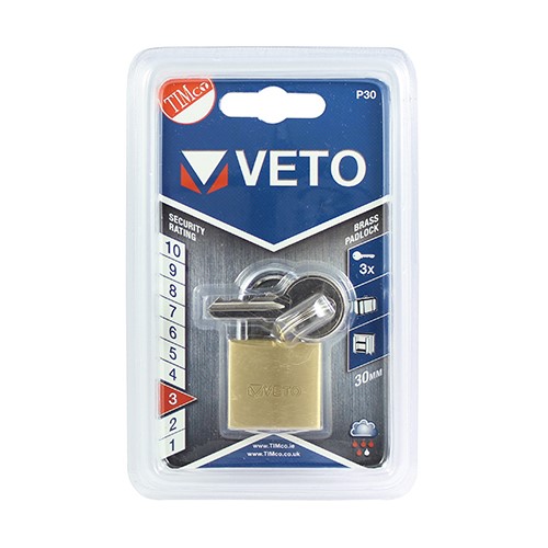 TIMCO Brass Padlock 30mm