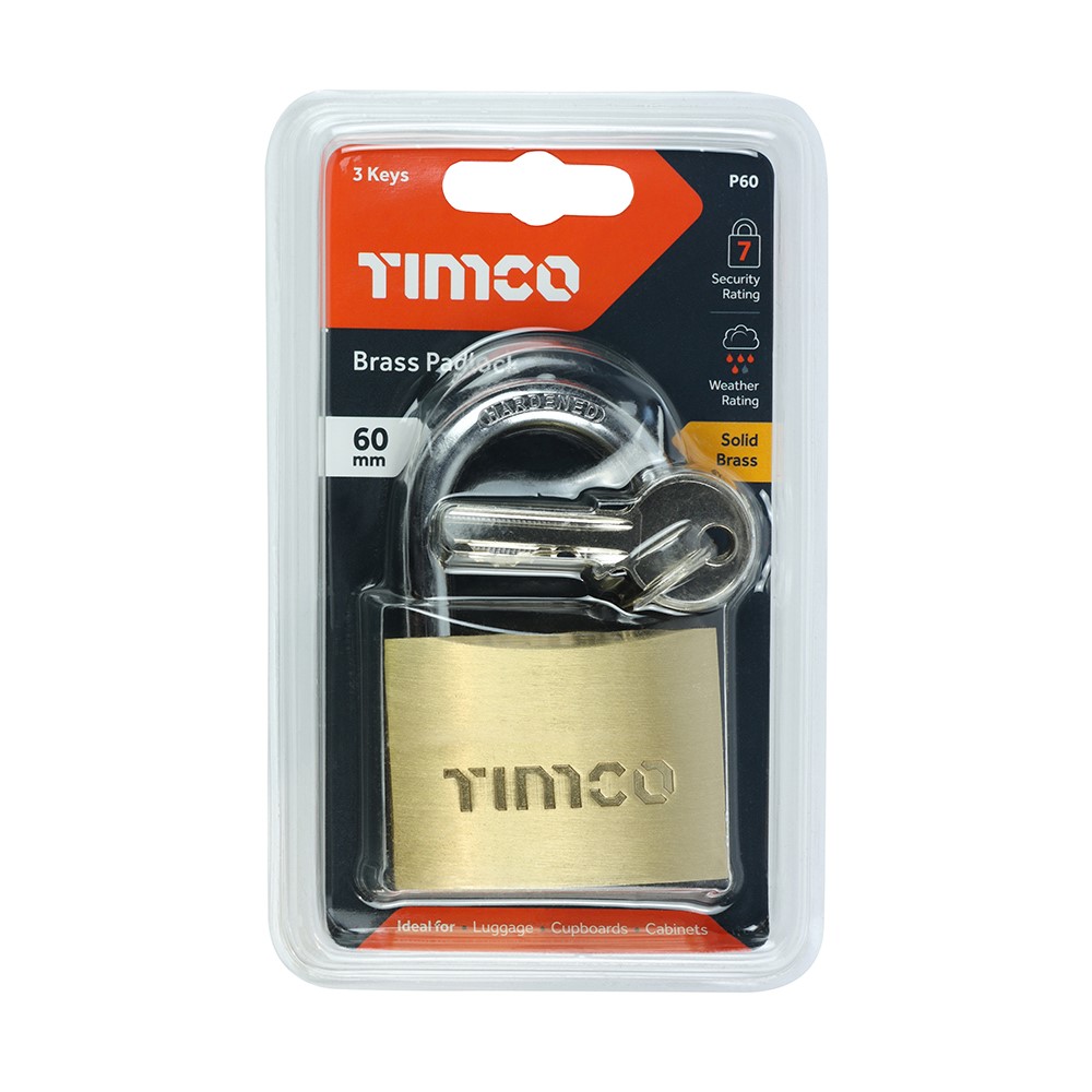 TIMCO Brass Padlock 60mm