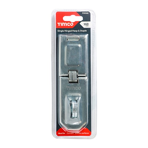 TIMCO Single Hinged Hasp & Staple - Zinc 160mm