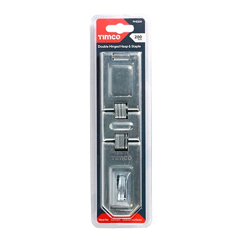 TIMCO Double Hinged Hasp & Staple - Zinc 200mm