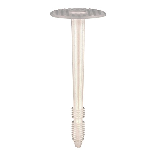 TIMCO Plastic Insulation Fixings - White 8.0 x 90mm (100 Bag)