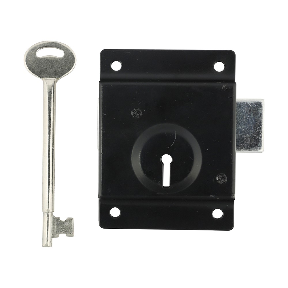 TIMCO Press Lock with Extra Long Keys - Epoxy Black 3