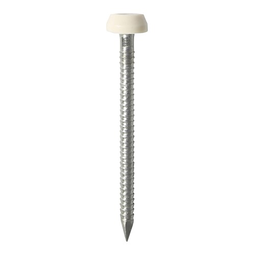 TIMCO Polymer Headed Pins - A4 Stainless Steel - Cream 40mm (250 Pack)