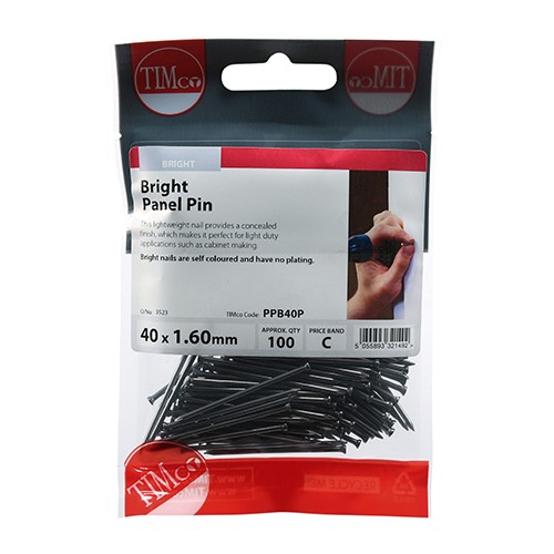 TIMCO Panel Pins - Bright 40 x 1.60mm (100)