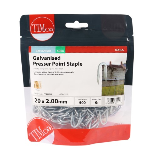 TIMCO Presser Point Staples - Galvanised 20 x 2.00mm (1kg)