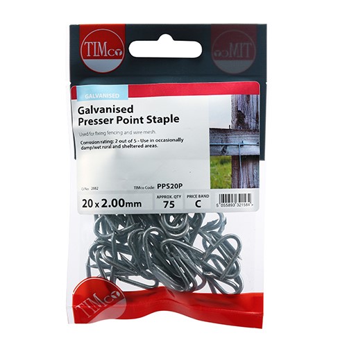 TIMCO Presser Point Staples - Galvanised 20 x 2.00mm (75)