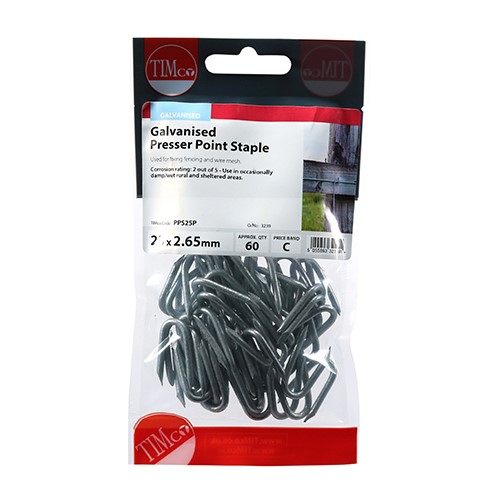 TIMCO Presser Point Staples - Galvanised 25 x 2.65mm (60)