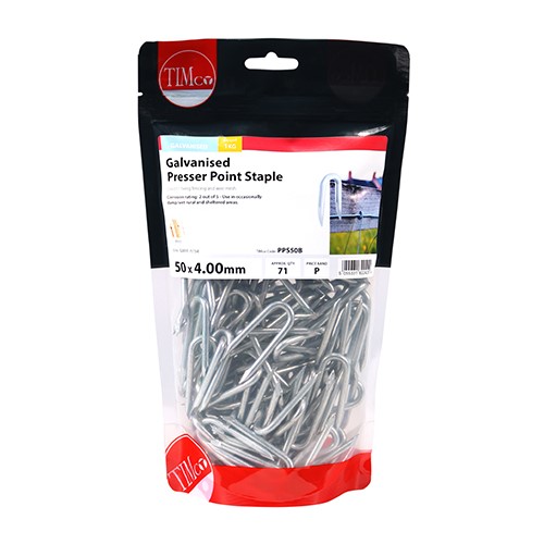 TIMCO Presser Point Staples - Galvanised 50 x 4.00mm (1kg)