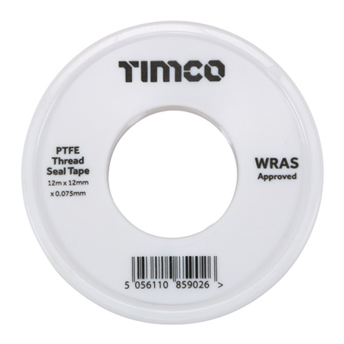 TIMCO PTFE Thread Seal Tape 12m x 12mm (10 Roll Pack)