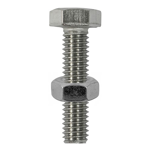 TIMCO Set Screws & Hex Nuts - Stainless Steel M12 x 50mm (2 Pack)