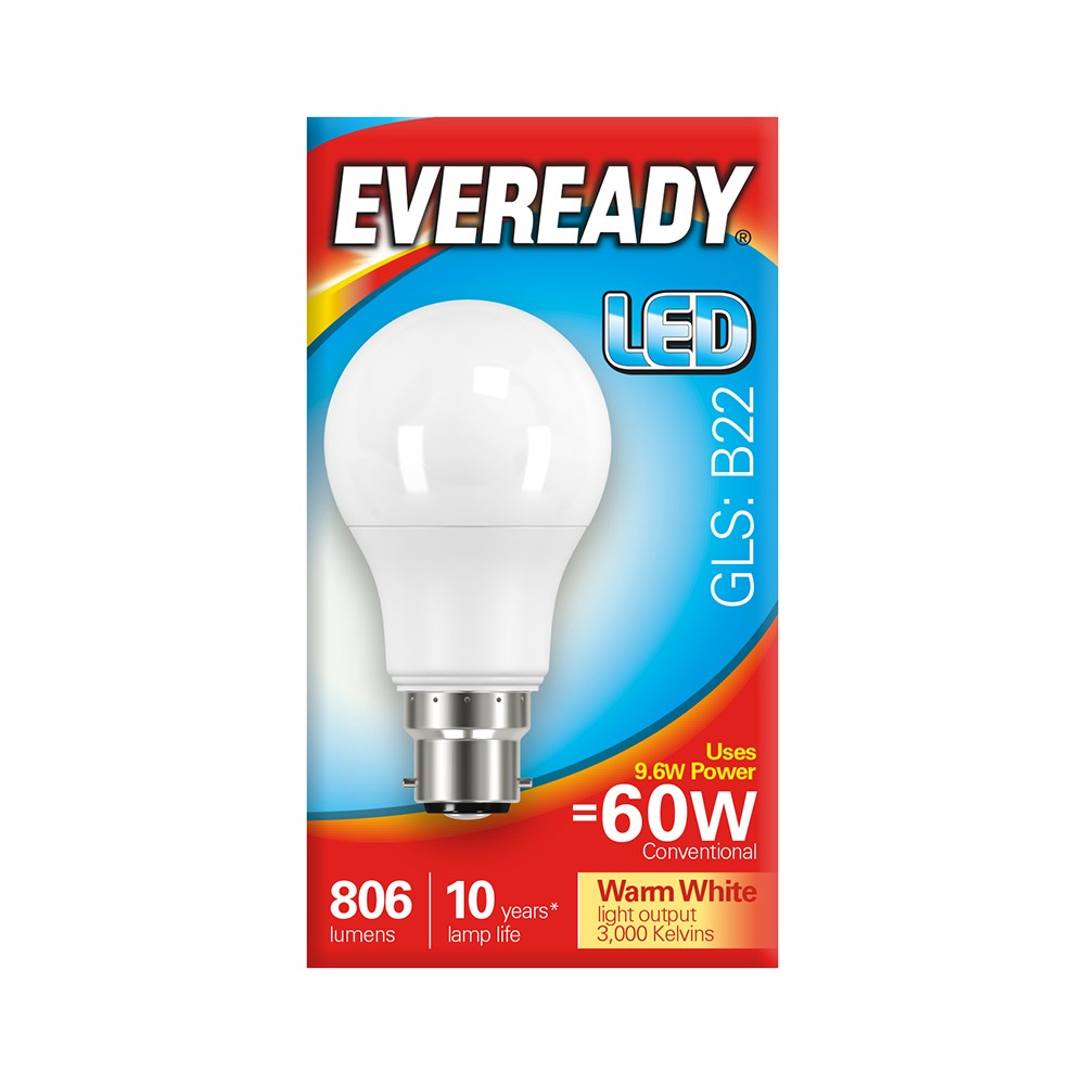 Eveready LED GLS B22 Bulb 806 Lumen (5 Pack)