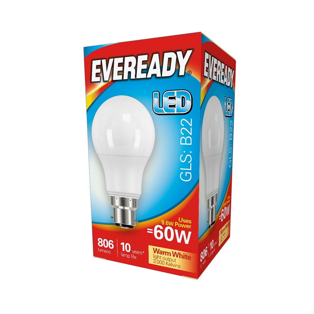 Eveready LED GLS B22 Bulb 806 Lumen (5 Pack)