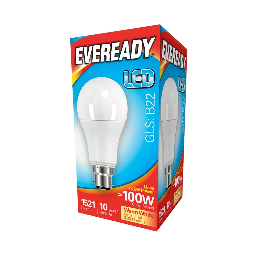 Eveready LED GLS B22 Bulb 1521 Lumen (5 Pack)