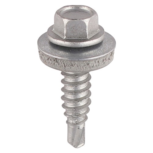 TIMCO Stitching Screws - Hex - For Sheet Steel - Exterior - Silver - With EPDM Washer 6.3 x 25mm (120)