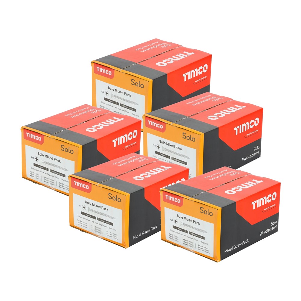 TIMCO Solo Woodscrews Mixed Pack Bundle - PZ (7000 Screws)