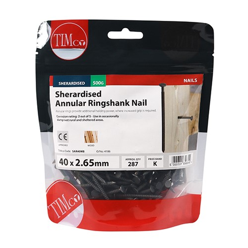 TIMCO Annular Ringshank Nails - Sherardised 40 x 2.65mm (0.5kg)