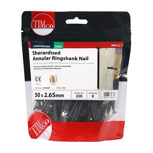 TIMCO Annular Ringshank Nails - Sherardised 50 x 2.65mm (0.5kg)