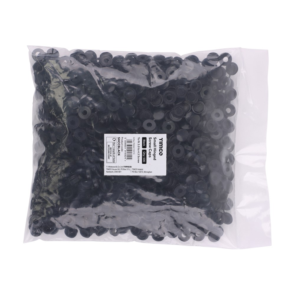 TIMCO Small Hinged Screw Cap - Black (500)
