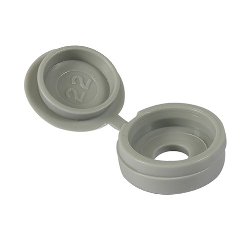 TIMCO Hinged Screw Caps - Small - Light Grey to Fit 3.0 to 4.5mm Screw (100)