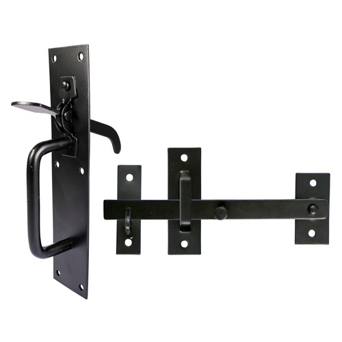 TIMCO Suffolk Latch - Medium Duty - Black 205 x 45mm