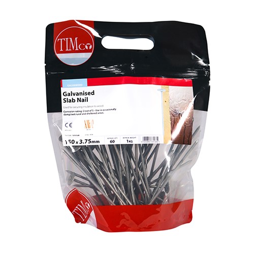 TIMCO Slab Nails - Galvanised 150 x 3.75mm (1kg)