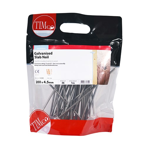 TIMCO Slab Nails - Galvanised 200 x 4.50mm (1kg)