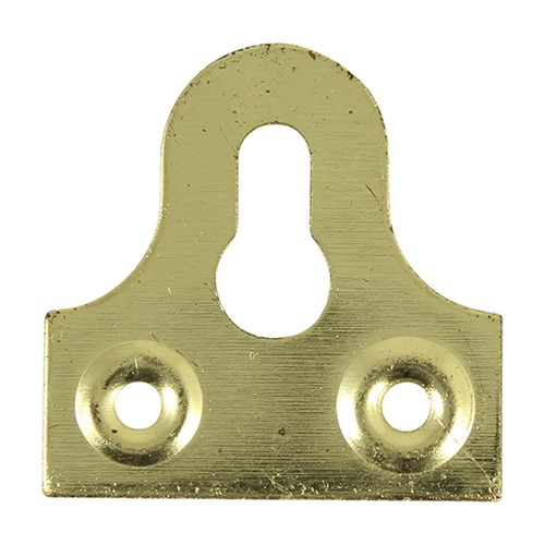 TIMCO Mirror Plates - Slotted - Electro Brass 38mm (4)